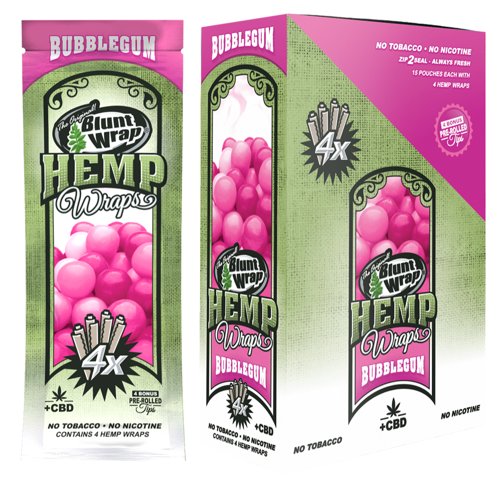The Original Blunt Wrap Double Platinum Hemp Wraps Bubblegum Flavor