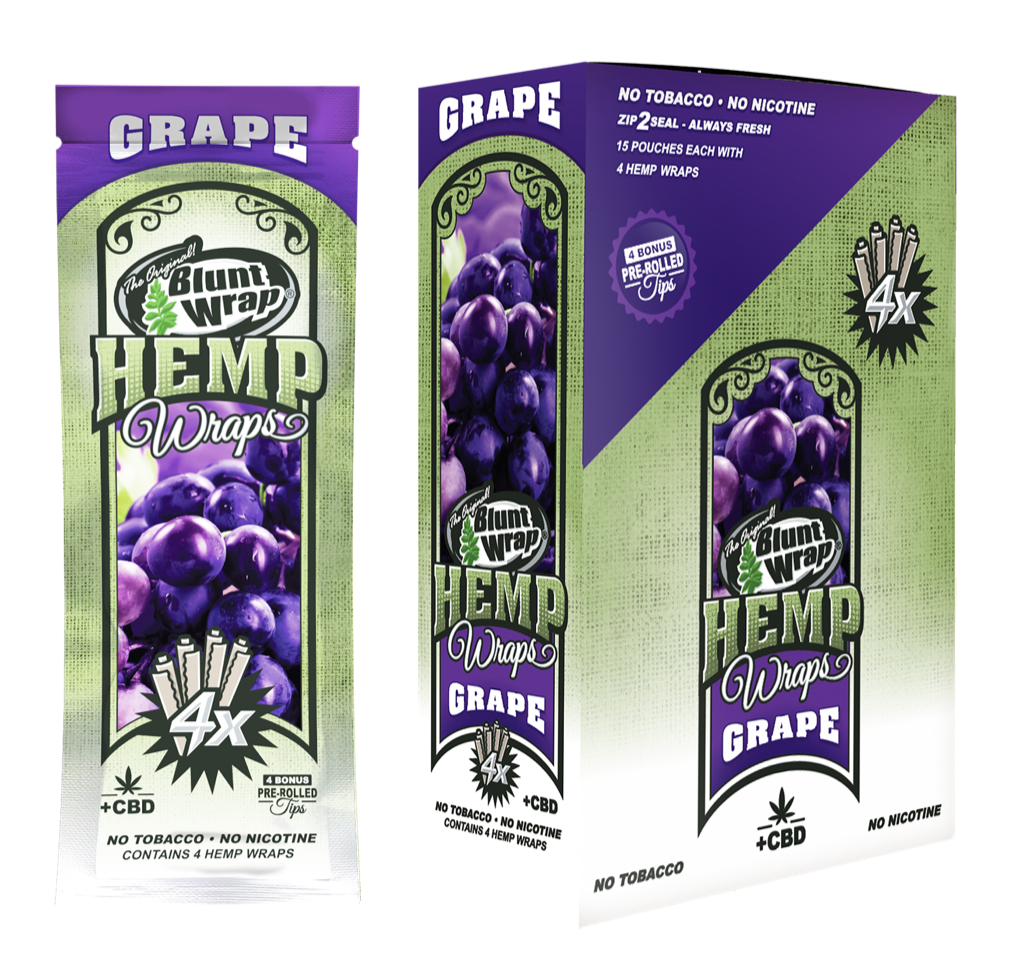 The Original Blunt Wrap Double Platinum Hemp Wraps Grape Flavor
