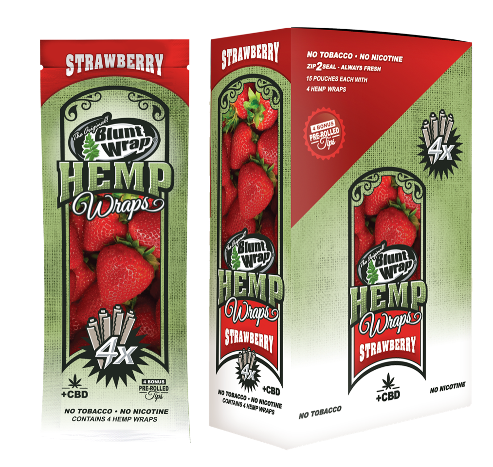 The Original Blunt Wrap Double Platinum Hemp Wraps Strawberry Flavor