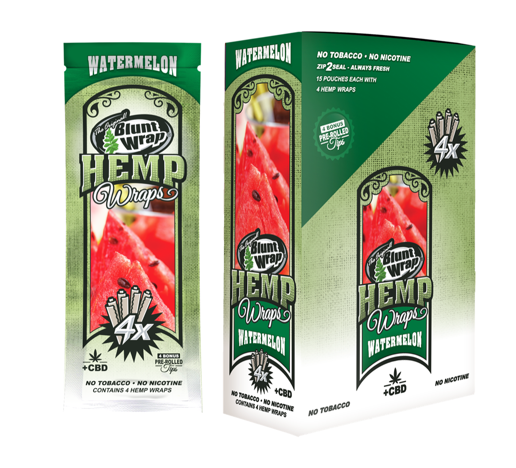 The Original Blunt Wrap Double Platinum Hemp Wraps Watermelon Flavor